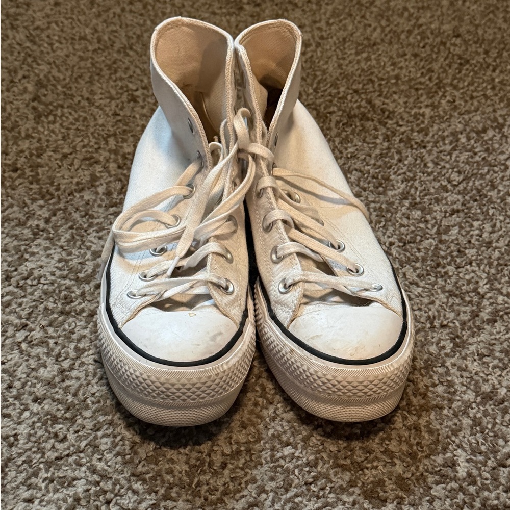 Converse White High-Top Platform Sneakers